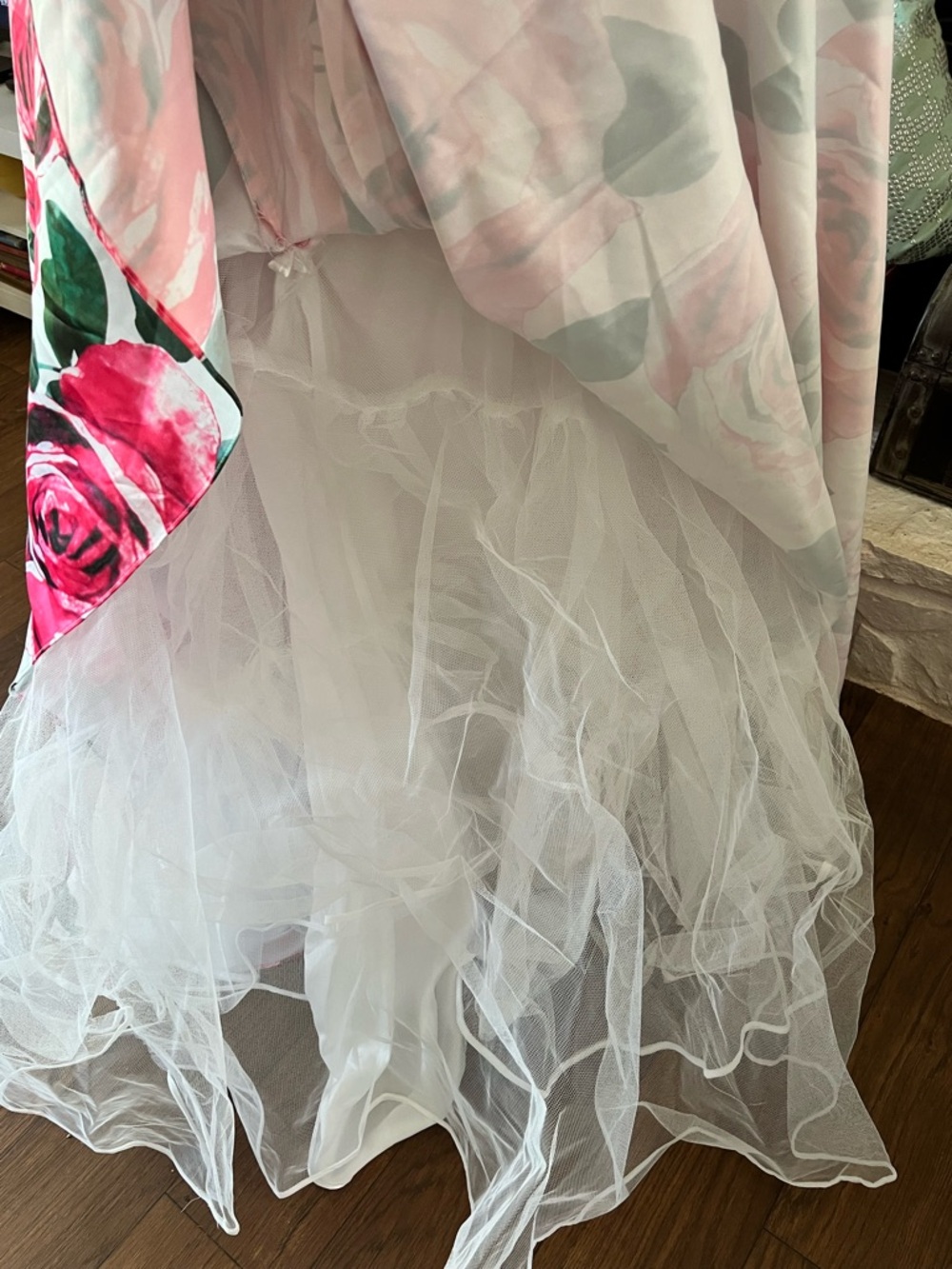 JVN By Jovani Floral Ball Gown in Pink Rose Satin Women’s Dress Size 14 - Picture 12 of 15